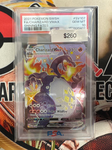 Pokémon Charizard VMAX Shiny Vault (Shining Fates) SV107/SV122 PSA 10