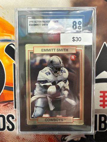 1990 Action Packed Update Emmitt Smith Rookie SGC 8