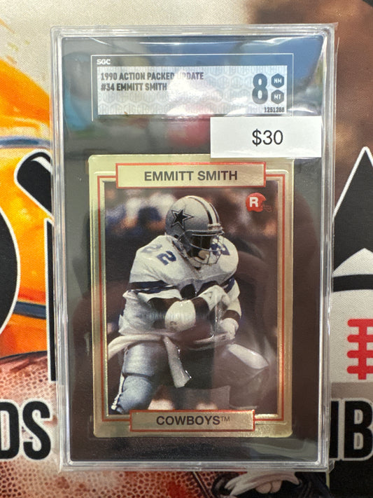 1990 Action Packed Update Emmitt Smith Rookie SGC 8