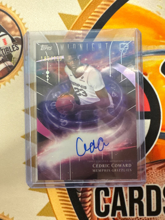 2025-26 Topps Midnight NBA Cedric Coward Rookie Stroke Of Midnight Autograph /199