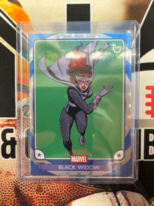 2026 Topps Marvel Brooklyn Collection Black Widow Captain American Shield Refractor /41