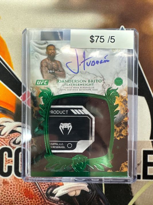 2025 Topps Royalty UFC Joanderson Brito Rookie Green Jumbo Patch Autograph /5