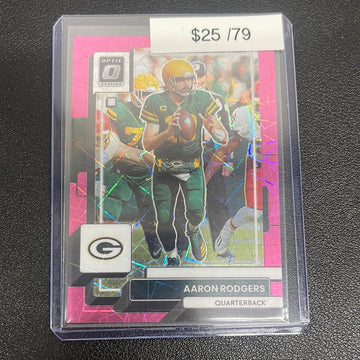 2022 NFL Donruss Optic Aaron Rodgers Pink Velocity Prizm /79