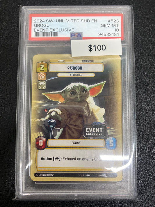 Star Wars Unlimited Shadows Of The Galaxy Event Exclusive Grogu PSA 10