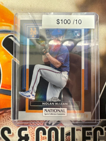 2026 Topps Chrome MLB X The National Nolan McLean Rookie Black Refractor /10