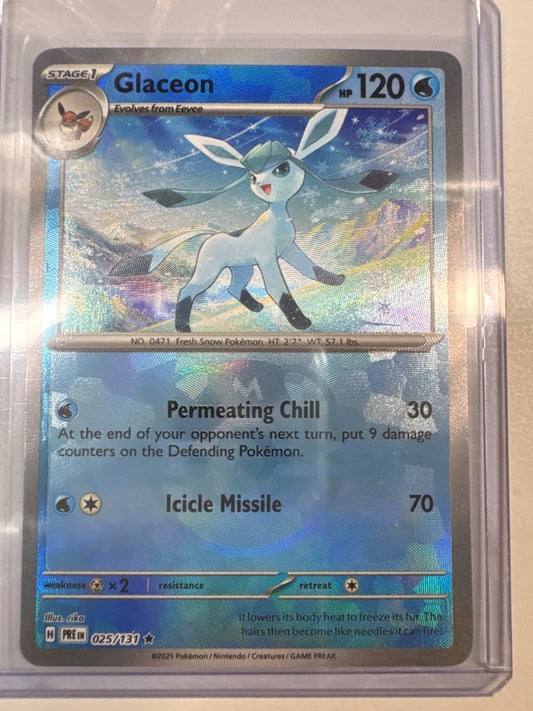 Pokemon Glaceon 025/131 Master ball Prismatic Evolution