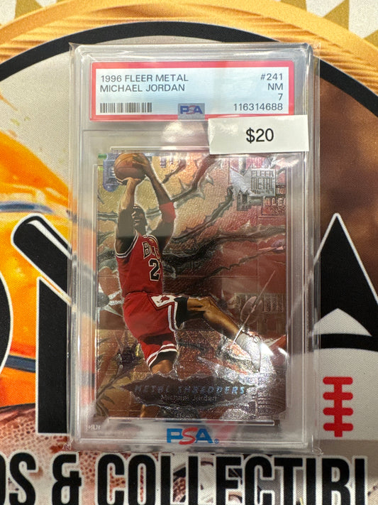1996 Fleer Metal Michael Jordan Metal Shredders PSA 7