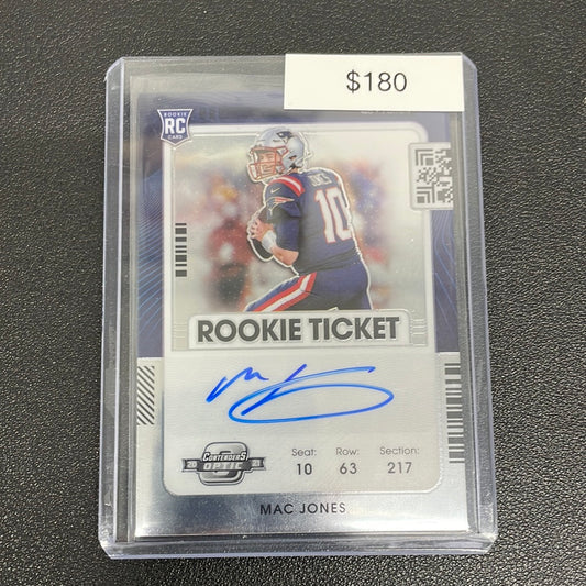 2021 NFL Mac Jones Contenders Optic Rookie Ticket Auto