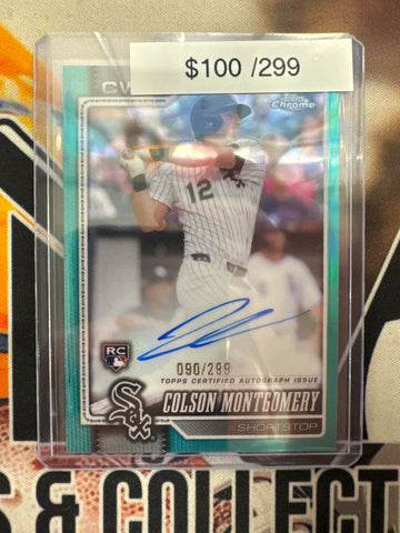 2026 Topps Chrome MLB Colson Montgomery Rookie Autograph Aqua Refractor /299