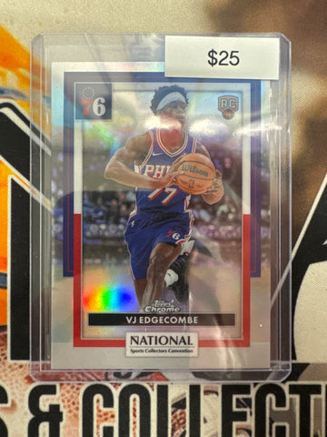 2026 Topps Chrome NBA The National VJ Edgecombe Rookie Refractor