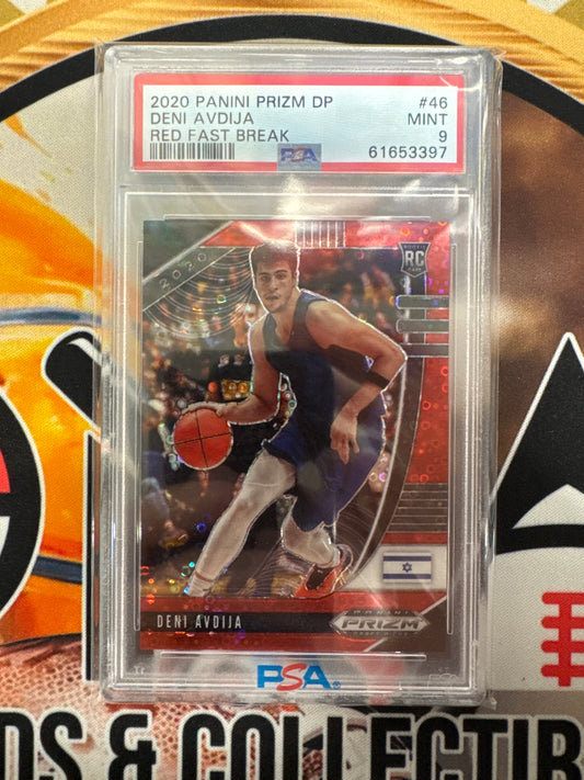 2020 Panini Prizm Draft Picks NBA Deni Avdija Rookie Red Fast Break /125 PSA 9