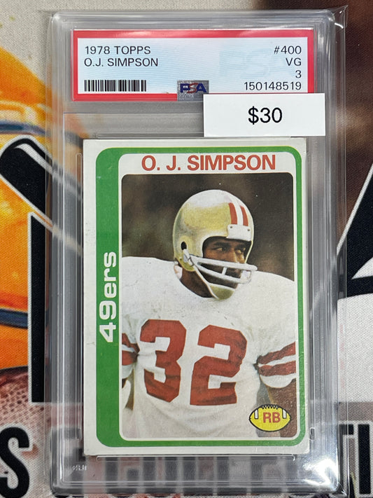 1978 Topps Football O.J. Simpson PSA 3