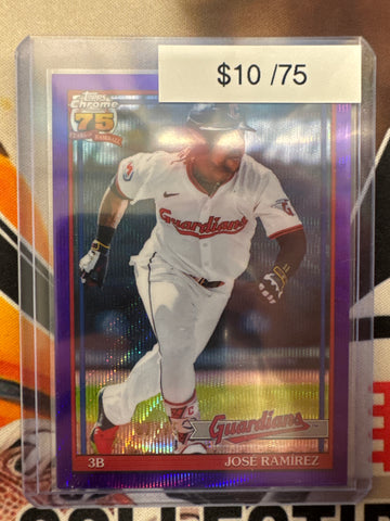 2026 Topps Series Two MLB Jose Ramirez 75th Anniversary Purple Wave Refractor /75