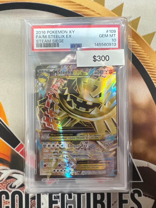 2016 Pokemon XY Full Art M Steelix Ex 109/114 Steam Siege PSA 10