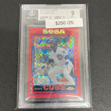 2005 MLB Sammy Sosa Topps Chrome Red X-Fractors /25 BGS 9