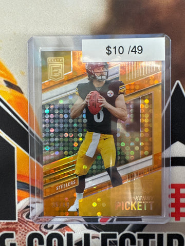 2022 Panini Donruss Elite NFL Kenny Pickett Rookie Orange Disco /49