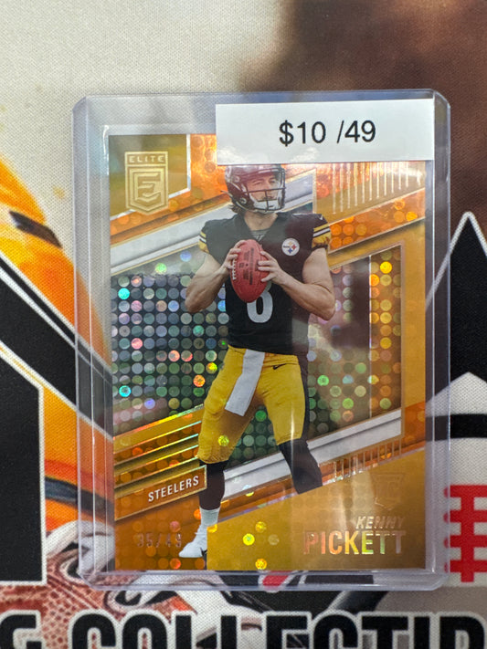 2022 Panini Donruss Elite NFL Kenny Pickett Rookie Orange Disco /49