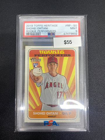 2018 TOPPS HERITAGE Shohei Ohtani Rookie Performers PSA 9