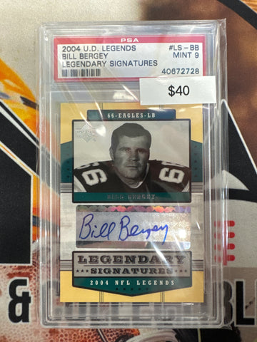 2004 Upper Deck Legends Bill Bergey Legendary Signatures PSA 9