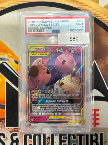 Pokemon Togepi & Cleffa & Igglybuff GX 143/236 PSA 9