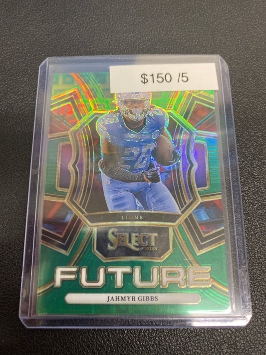 2023 Panini NFL Select Jahmyr Gibbs Rookie Future Disco Green /5