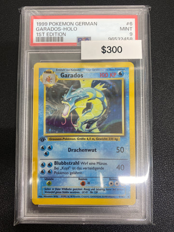 Pokémon German 1st Edition Base Set Gyarados (Garados) Holo PSA 9