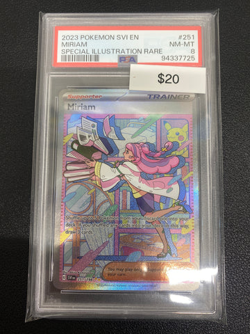 Pokémon Miriam Special Illustration Rare Scarlet & Violet 251/198 PSA 8