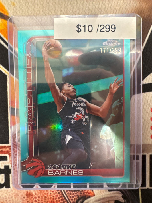2026 Topps Chrome NBA Update Scottie Barnes Teal Refractor /299