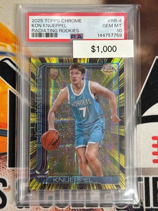 2025-26 Topps Chrome NBA Kon Knueppel Radiating Rookie SSP PSA 10