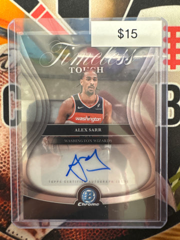 2025-26 Topps Bowman Chrome Basketball Alex Sarr Timeless Touch Autograph