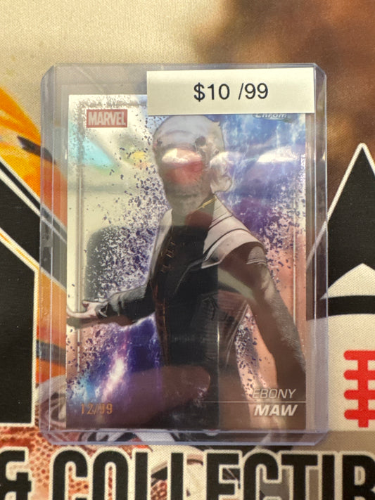 2025 Topps Chrome Marvel Studios Ebony Maw “The Snap” Variation /99