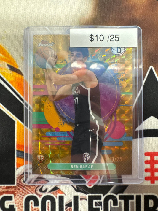 2026 Topps Finest NBA Ben Saraf Uncommon Rookie Gold Geometric Refractor /25