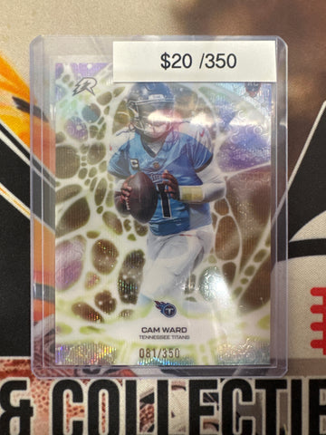 2026 Topps Resurgence NFL Cam Ward Rookie Protonyx Yellow Wave Refractor /350