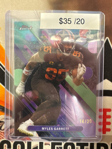 2025 Topps Finest NFL Myles Garrett Common Black Refractor /20