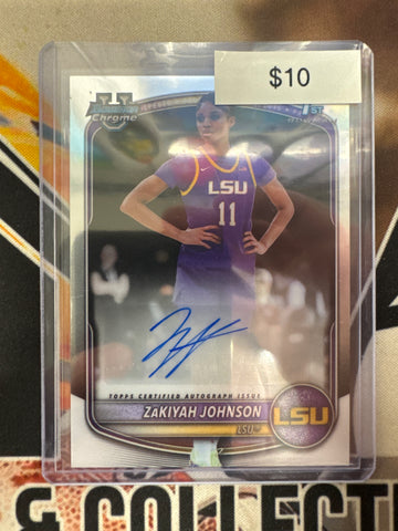 2025-26 Topps Bowman Chrome Basketball Zakiyah Johnson 1st Bowman Autograph