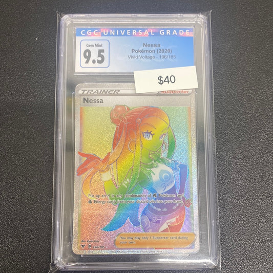 Pokémon Nessa Vivid Voltage Secret 196/185 CGC 9.5