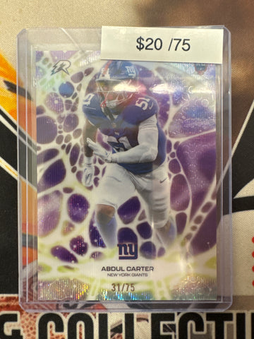 2026 Topps Resurgence NFL Abdul Carter Rookie Protonyx Purple Refractor /75