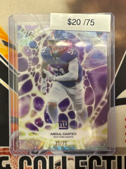 2026 Topps Resurgence NFL Abdul Carter Rookie Protonyx Purple Refractor /75
