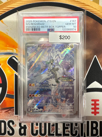 Pokemon N’s Reshiram 167/159 stamped promo PSA 10