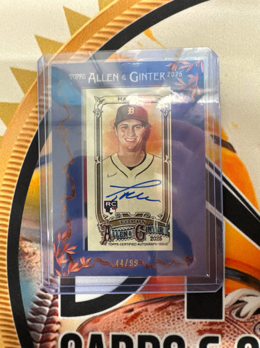 2025 Topps Allen & Ginter Ty Madden Rookie Mini Framed Autograph Blue /99