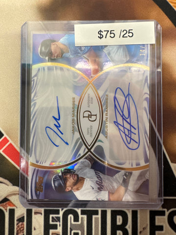 2026 Topps Dynamic Duals MLB Jakob Marsee & Agustin Ramirez Dual Autograph Blue Refractor /25