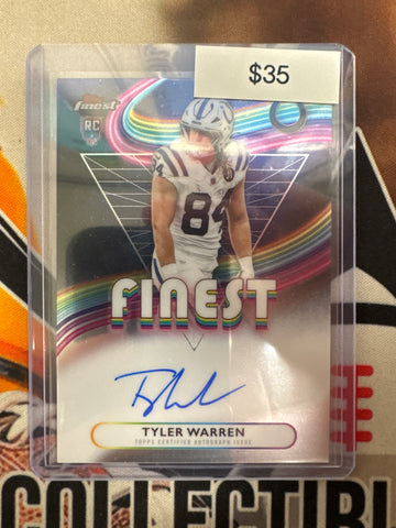 2025 Topps Finest NFL Tyler Warren Rookie Finest Autograph