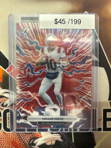 2026 Topps Resurgence NFL Drake Maye Red Wave Refractor /199