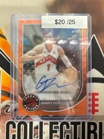 2025-26 Topps Bowman Basketball Gradey Dick Orange Geometric Refractor Autograph /25