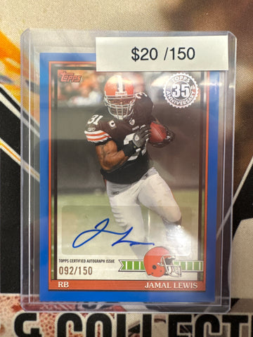 2026 Topps Flagship NFL Jamal Lewis 35th Anniversary Autograph Blue Refractor /150