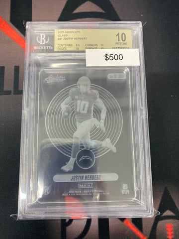 2023 NFL Absolute Justin Herbert Glass BGS 10