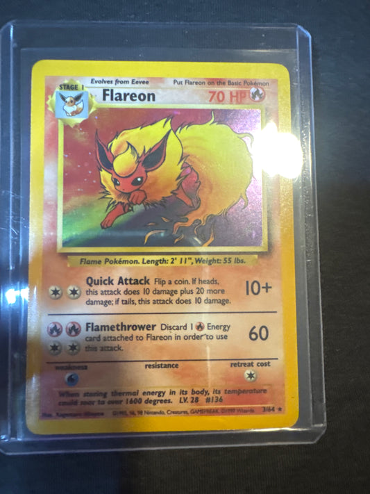 Pokémon Flareon Jungle Holo 3/64 LP No Set Symbol Error