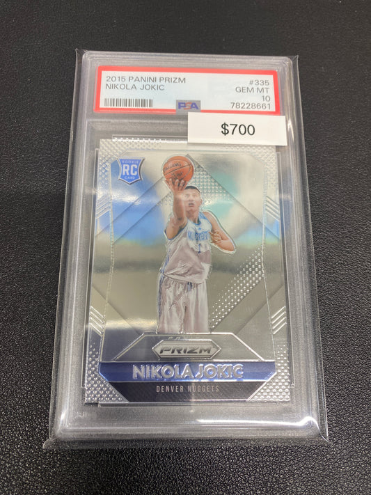 2015 NBA Prizm Nikola Jokic Rookie PSA 10