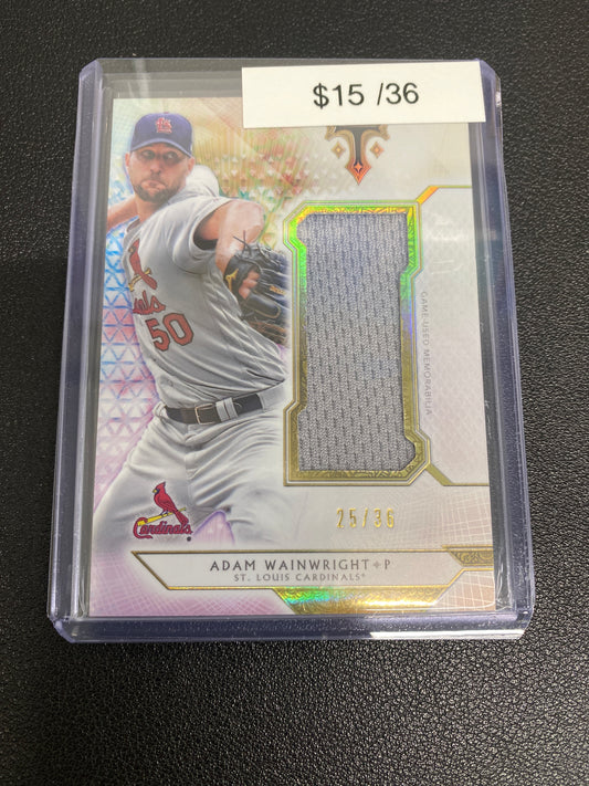 2018 MLB Topps Triple Threads Adam Wainwright Single Jumbo Relic /36