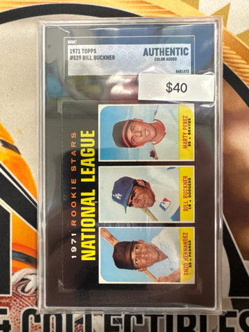 1971 Topps Baseball Enzo Hernandez, Bill Buckner & Marty Perez 1971 Rookie Stars National League SGC Authentic